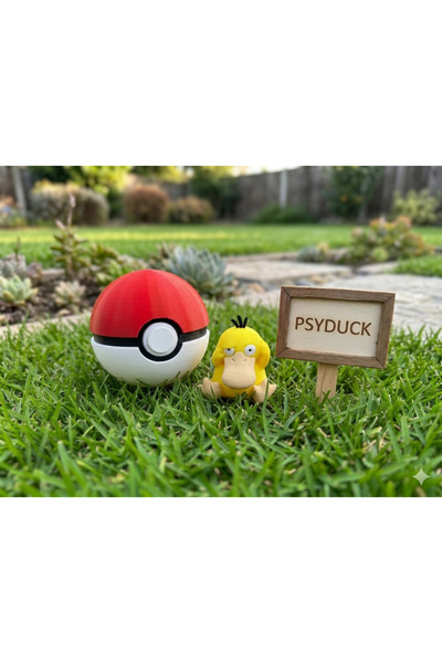 Razmo Psyduck Pokemon Figure Toy (with Pokeball Pokemon Ball Gift)