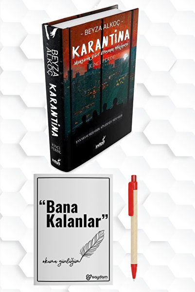 İndigo Kitap BEYZA ALKOÇ-KARANTİNA-2.SERİ CİLTLİ SERT KAPAK-KİTAP OKUMA GÜNLÜ...