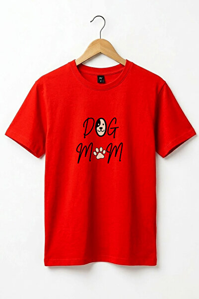 onsrawear Dog Mom Written Paw Design Printed Unisex 100% Cotton Basic T-Shirt...