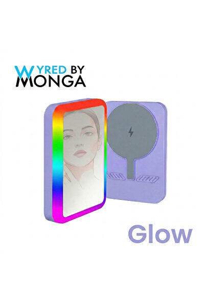 Wyred by Monga Magnetic External Battery - GLOW - MagSafe 5000mAh, 15W, Makeu...