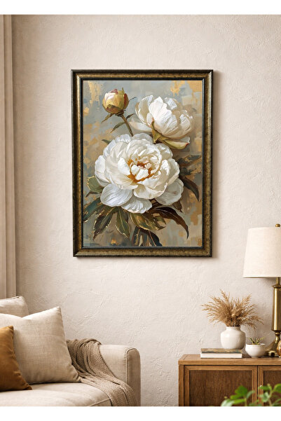 ERUMAR HOME Tablou vintage cu flori de bujor, pictură decorativă de perete în...