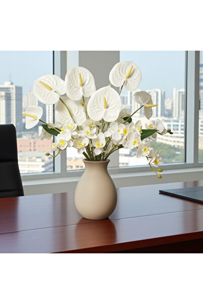 OEM Anthurium și Orhidee în Vază - Decorațiune Florală Artificială