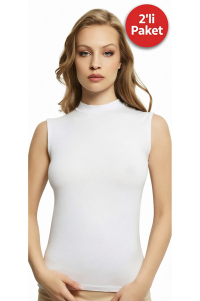 CANSUR Women's Half-Throat Zero-Sleeve Bodysuit - Cotton Stretchy Half-Fisher...