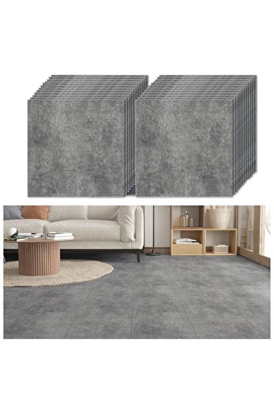 Dotail VEELIKE Set of 24 Self-Adhesive Floor Tiles, Concrete Look, 30 x 30 cm...