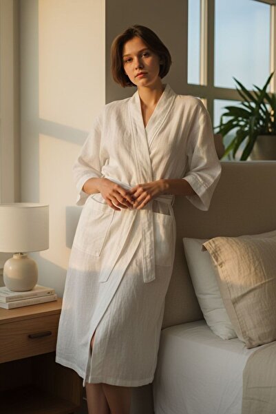 Rosti Müslin Kadın Kısa Kol Slim Fit Sabahlık – Yazlık İnce Kumaş Rahat ve Şı...