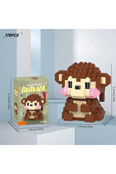 womi Bricks Animals Serisi Sevimli Maymun Blok Yapı Taşı