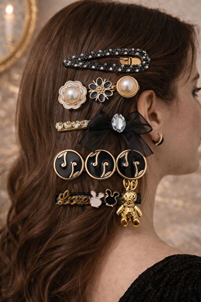 Accessories Σετ αγκράφες Hei Cute Charm με λεπτομέρειες κουνελιού και μαργαρι...