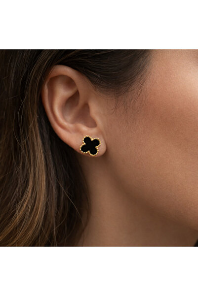 shop Yonca Model, Gold, Paslanmaz Çelik Küpe