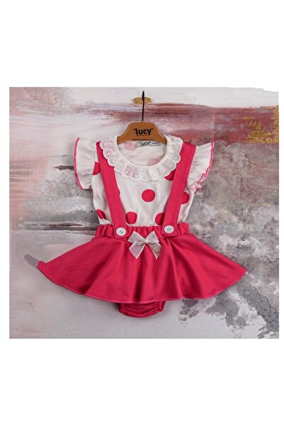 Miniworld Baby Rochita body cu tricou din bumbac 100%, model cu buline si bro...