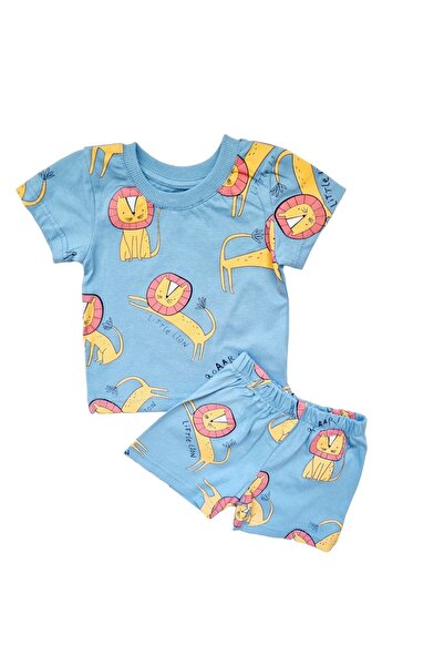 Miniworld Baby Set baieti 2 piese din bumbac, imprimeu cu animale, Lion, Mult...
