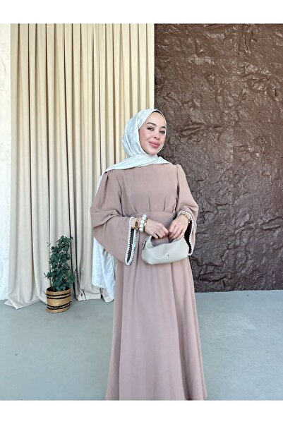 ElifStore İnci Kol Detaylı Elbise