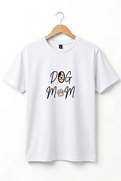 onsrawear Dog Mom Written Paw Design Printed Unisex 100% Cotton Basic T-Shirt...