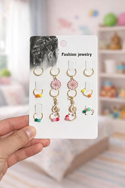 EMKSHOP Set de 12 inele pentru păr, mărgele pentru împletit părul, inele pent...