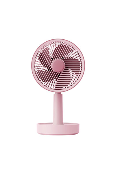 OEM Ventilator birou 2 in 1, cu agatare, 3 viteze, lumina veghe, USB-C, Roz P...