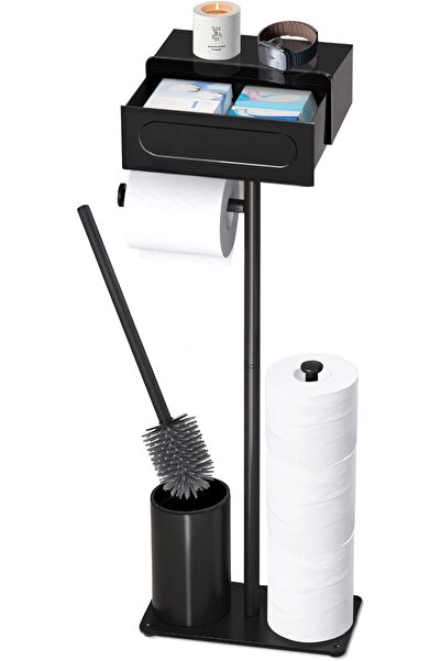 Dotail Suport de hârtie igienică Yichalodge cu perie de toaletă și sertar de ...