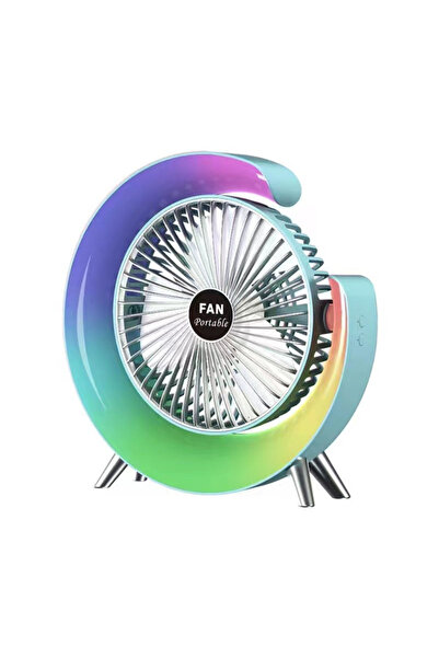 OEM RGB desk fan, 3 speeds, 5 light modes, USB-C, Blue