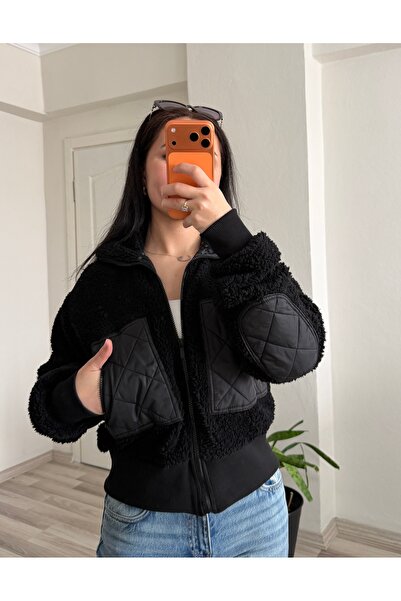 KidSweet Butik Mevsimlik Astarlı Peluş Bomber Ceket