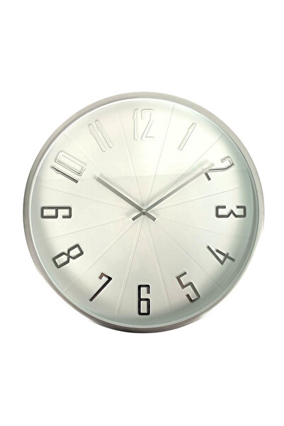 OEM Wall clock 50 cm, silver-white, ultra-quiet quartz, minimalist design