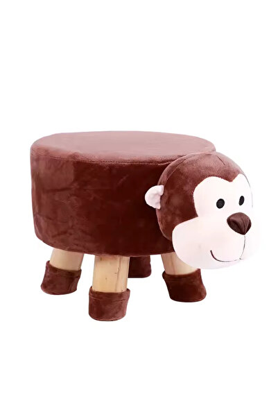 OEM Upholstered children's stool with storage space, monkey animal shape, fol...