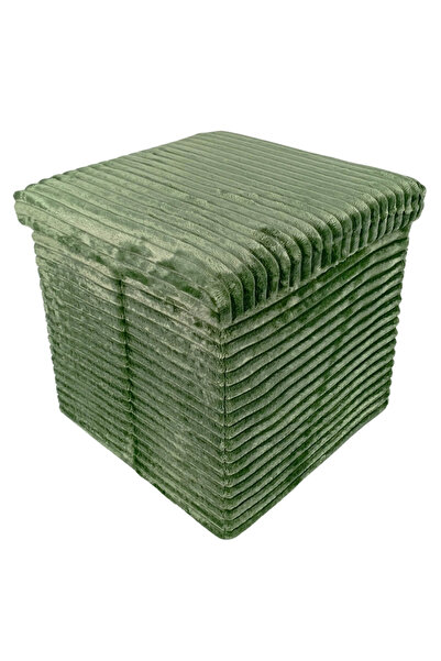 OEM Folding Stool with Storage Space, Box Type, Ottoman, Fluffy Striped, Cube...