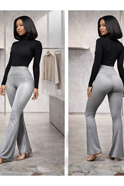 Velora Shopping Kalça Şekillendirici Push-Up İspanyol Paça Tayt Yüksek Bel To...