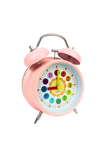 OEM Pink educational children's alarm clock, 16 cm, analog, light, loud alarm