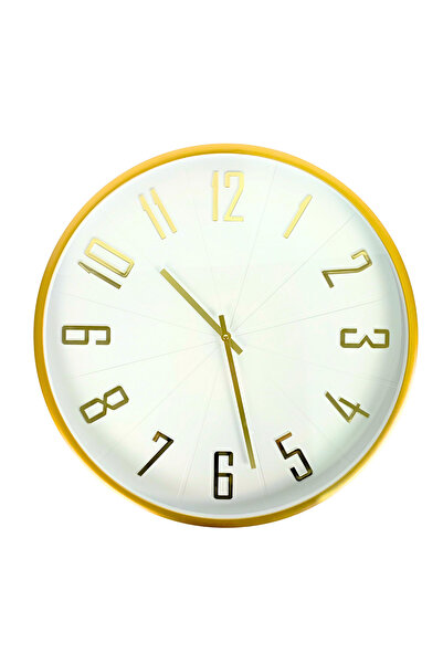 OEM Wall clock 50 cm, white-gold, ultra-quiet quartz, minimalist design