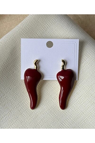 Haziran إكسسوار، موديل الفلفل الأحمر كبير الحجم، أقراط نسائية