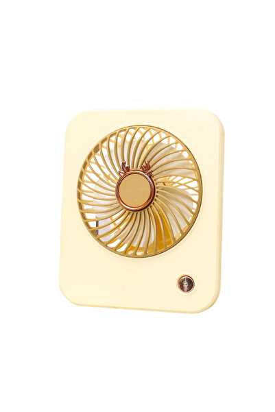 OEM Desk fan, table fan, 3 speeds, replaceable battery, USB-C charging, Cream