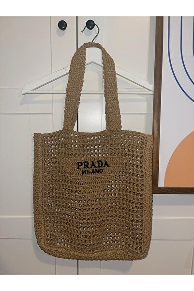Bijou Luz Hand Knitted Paper String Brand Model Beach Bag