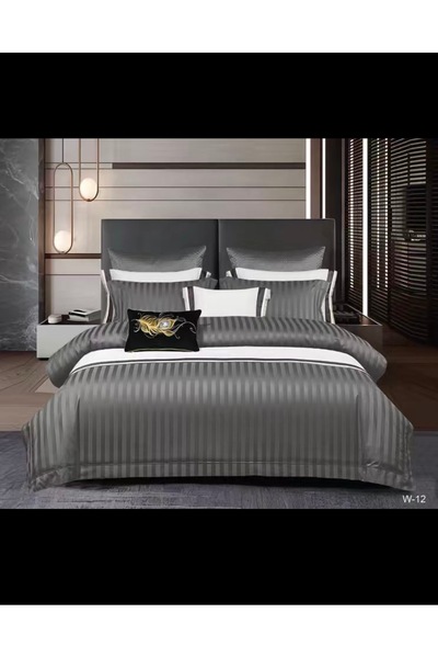 Antoniabeautyshop Bed linen 6 pieces Damask Satin with elastic W-12