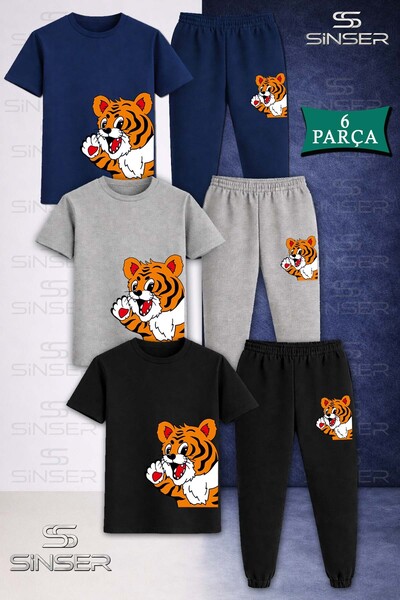 SS SİNSER Set de trening unisex pentru copii, cu tricou și pantaloni, cu impr...