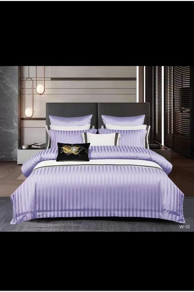 Antoniabeautyshop Bed linen 6 pieces Damask Satin with elastic W-10