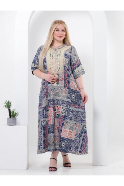 Graciana Kashkhe Traditional Style Embroidered Robe Made of Raw Cotton Fabric...