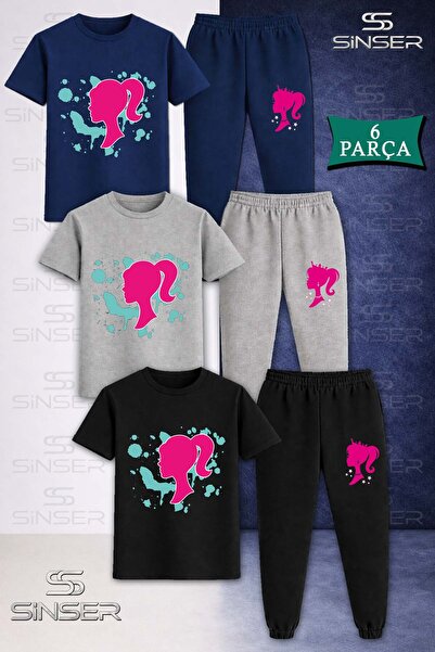 SS SİNSER Παιδικό Unisex Σετ φόρμας 3 τεμαχίων με μπλουζάκι με σχέδιο PRINCES...