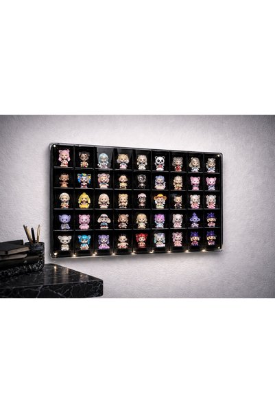MASTERPOL Kapaklı siyah 50li sergileme rafı mini figür miniş yapi taşı lego bricks bloks uyumlu standı
