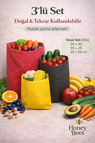 Home Beeswax Food Storage Pouches (3-Pack) – Natural Alternative to Stretch Film