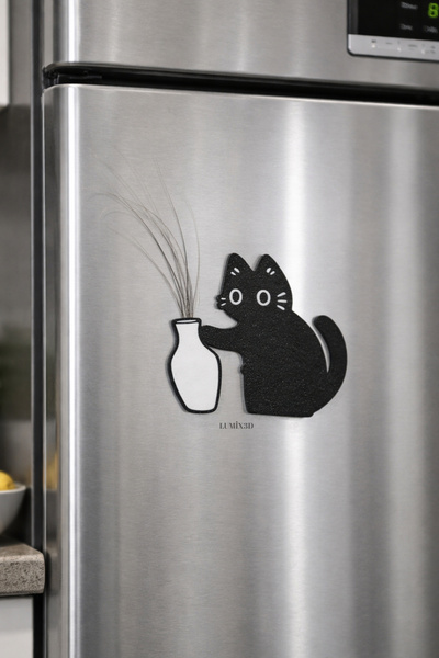 lumix3d Kedi Bıyığı Toplayıcı Buzdolabı Magnet