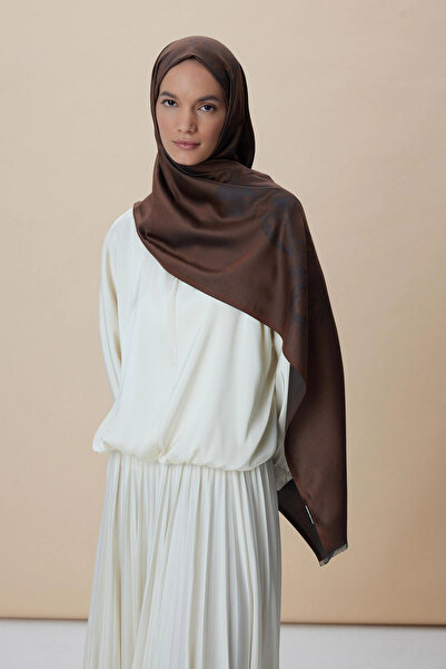 Maisa Jade Modal Silk Jacquard Shawl 70*200 cm - Copper