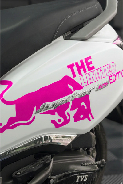 Banxtre TVS Jupiter 125 Uyumlu Neon Pembe Renk The Limited Edition Sticker (S...