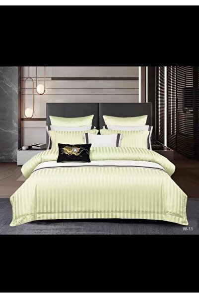 Antoniabeautyshop Bed linen 6 pieces Damask Satin with elastic W-11