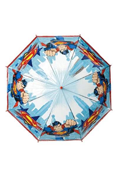OEM Umbrelă automată Superman transparentă roșie pentru copii 81cm