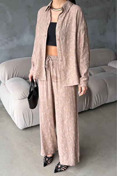 IŞILDA FASHION Σετ παντελονιού και πουκάμισου με σχέδιο Işılda