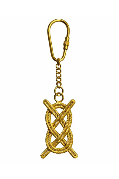 TeknoKapsül سلسلة مفاتيح على شكل عقدة سفينة نحاسية 3075c