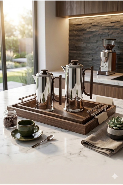 Generic Luxury tea and coffee thermos set with serving trays