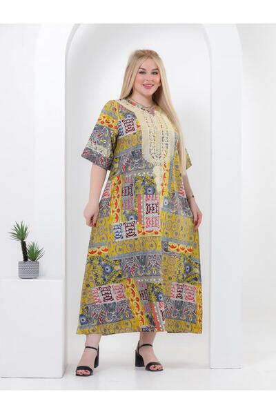 Graciana Kashkhe Traditional Style Embroidered Robe Made of Raw Cotton Fabric...