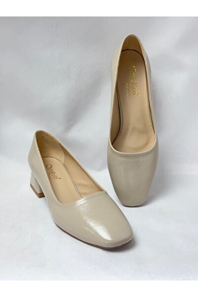 LALEZAR AYAKKABI Ll2709 Large Size Patent Leather Material Square Heel Comfor...