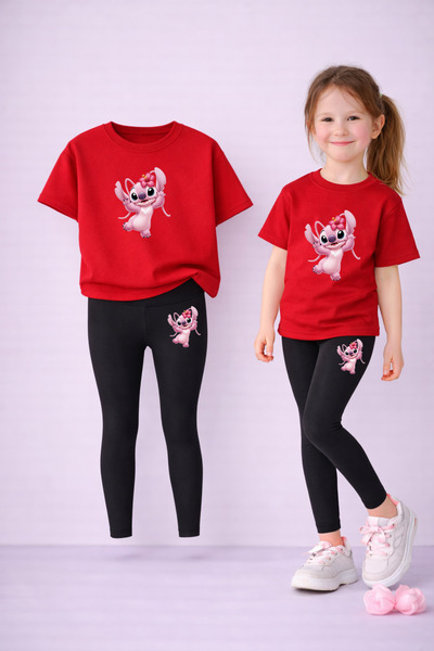 LORVEX Set de tricou și jambiere pentru fete, 100% bumbac, elastic, confortab...