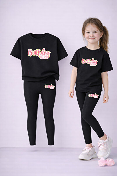 VODEXA Set de tricou și jambiere pentru fete, 100% bumbac, elastic, confortab...