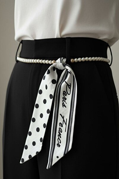 BHR AKSESUAR Ζώνη Φουλάρι με Πέρλες (160 εκ., Πέρλα 70 εκ., Φουλάρια 45 εκ.)